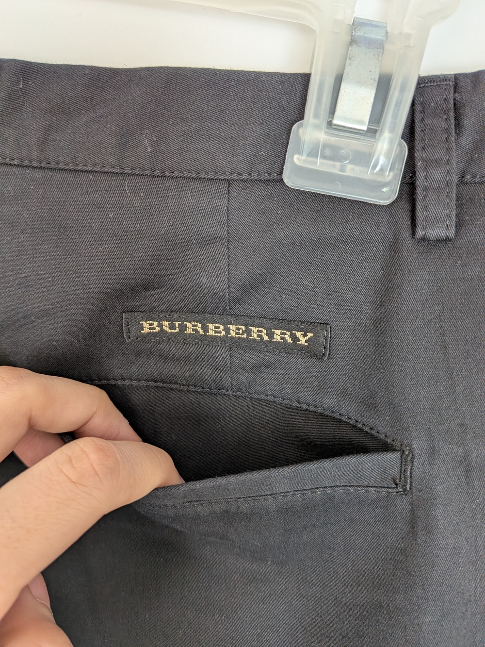 Burberry Black Button Zip Logo Accent Women's Golf  Dress Pants Cotton Blend - Picture 9 of 14